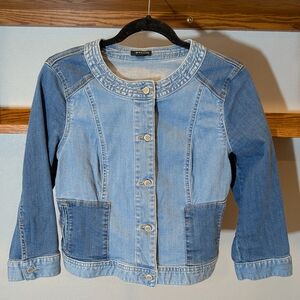 Two Toned Denim Cropped Jacket